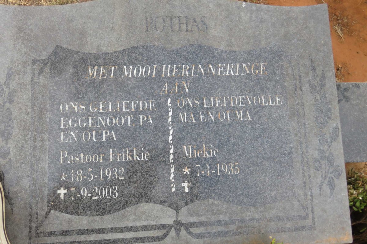 BOTHA Frikkie 1932-2003 &amp; Miekie 1935-