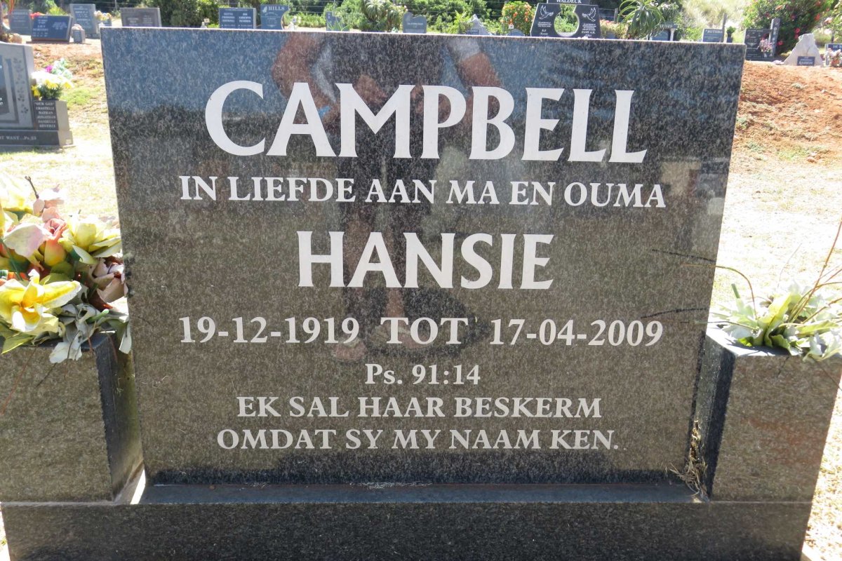 CAMPBELL Hansie 1919-2009