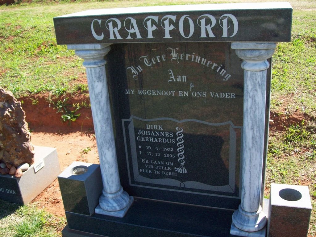 CRAFFORD Dirk Johannes Gerhardus 1953-2005