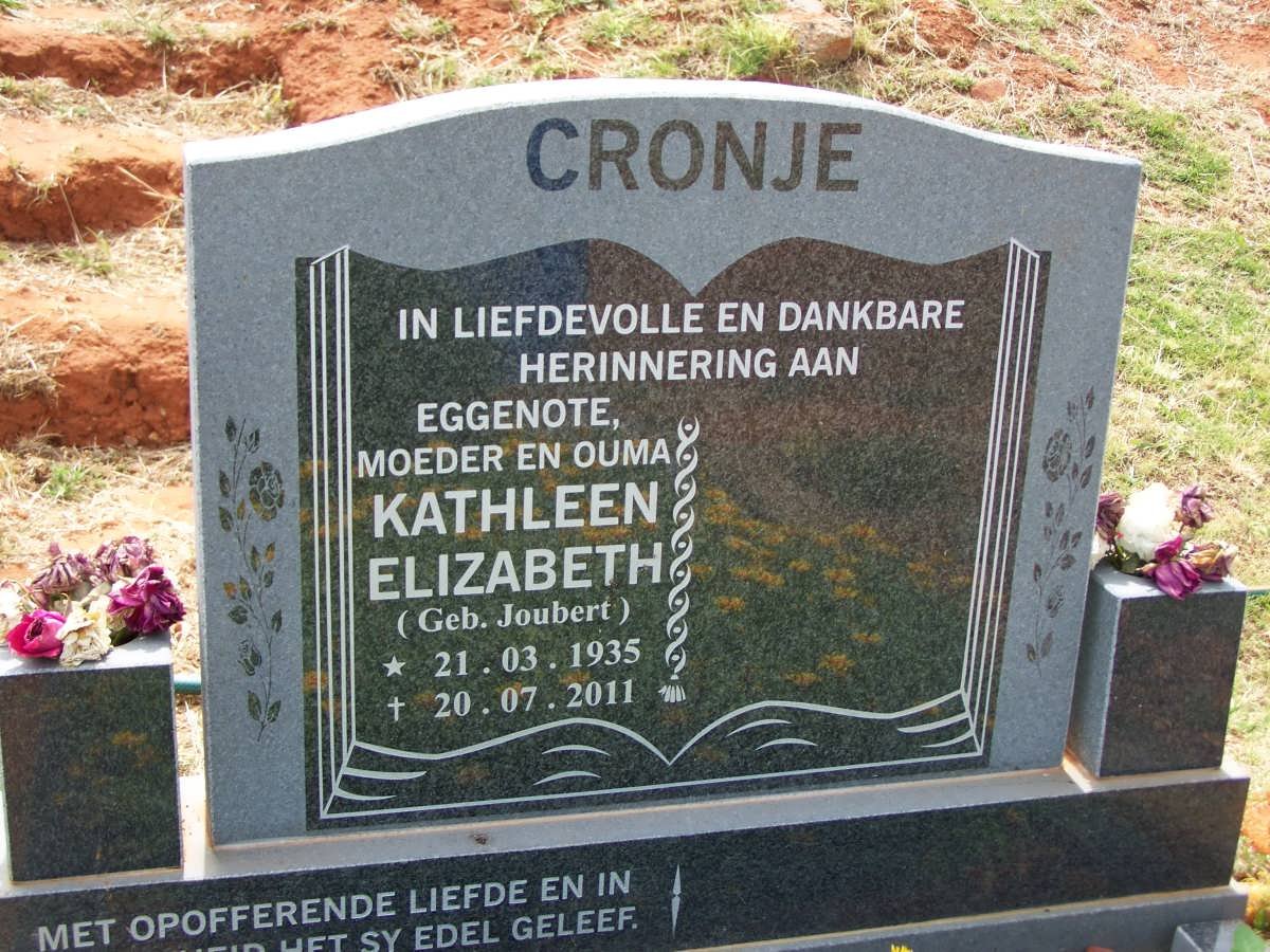 CRONJE Kathleen Elizabeth nee JOUBERT 1935-2011
