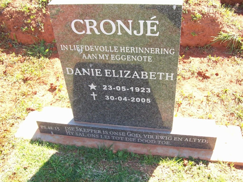 CRONJÉ Danie Elizabeth 1923-2005