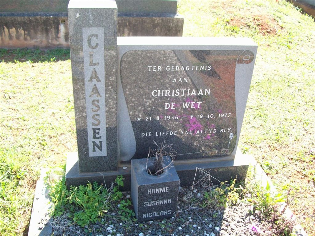 CLAASSEN Christiaan De Wet 1946-1977
