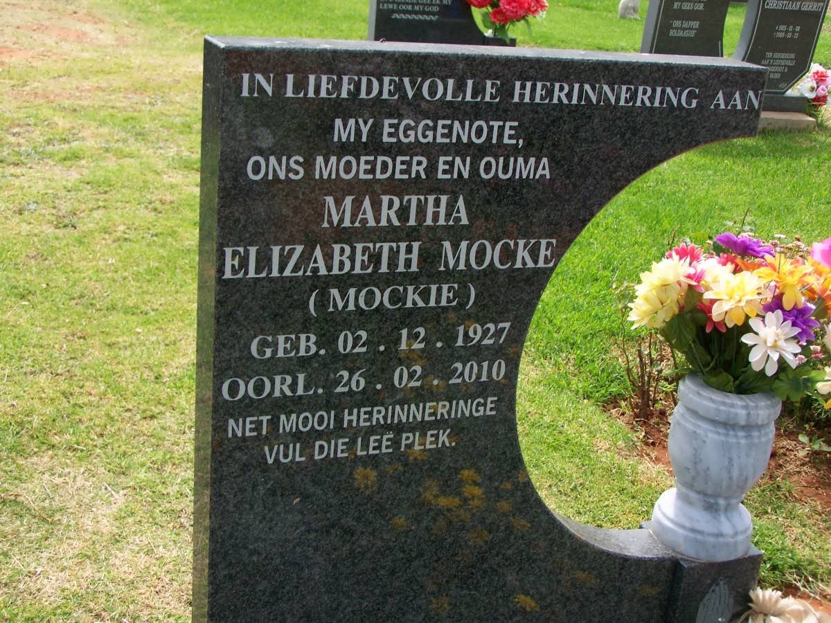 DEYZEL Martha Elizabeth Mocke 1927-2010