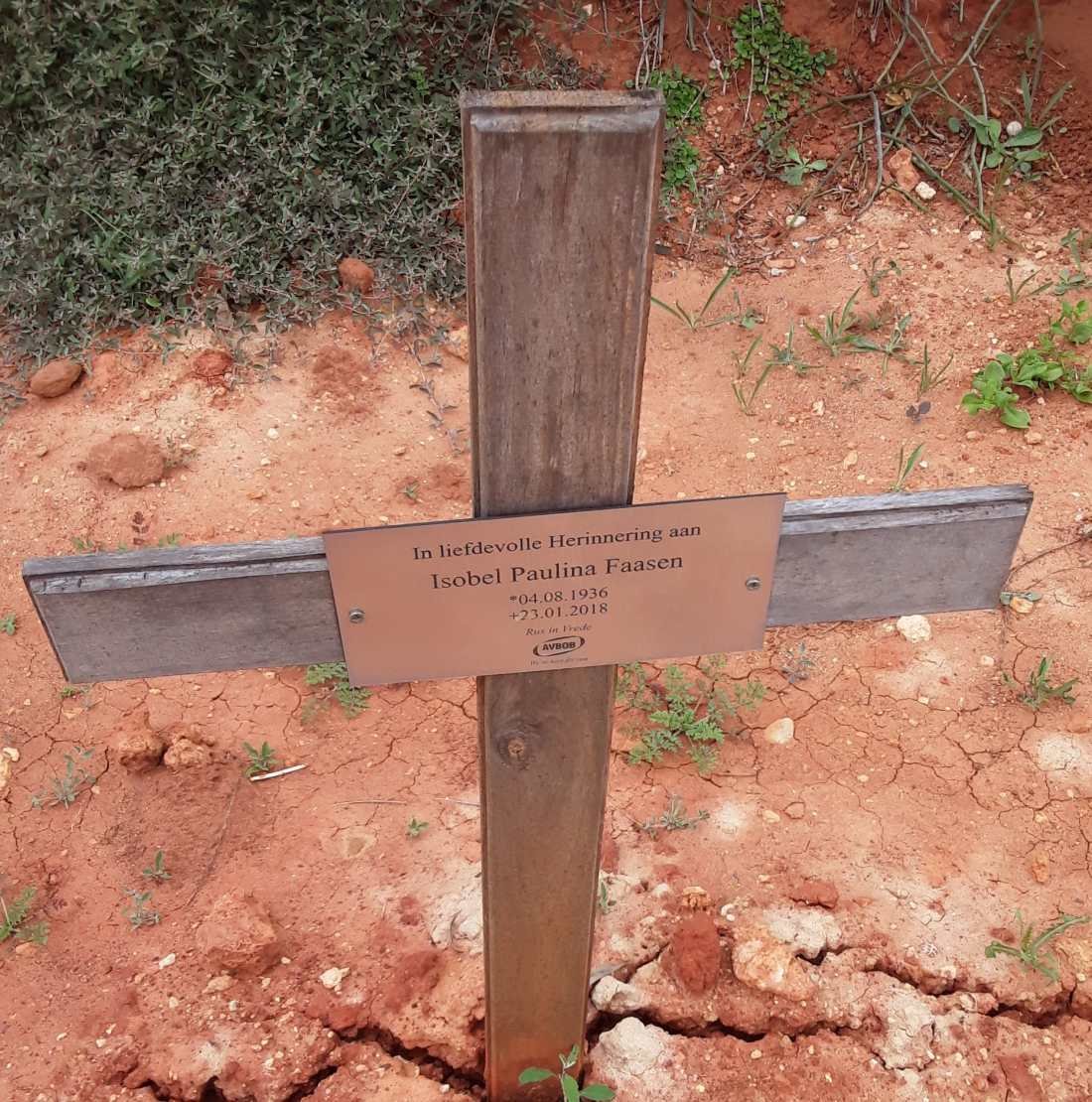 FAASEN Isobel Paulina 1936-2018