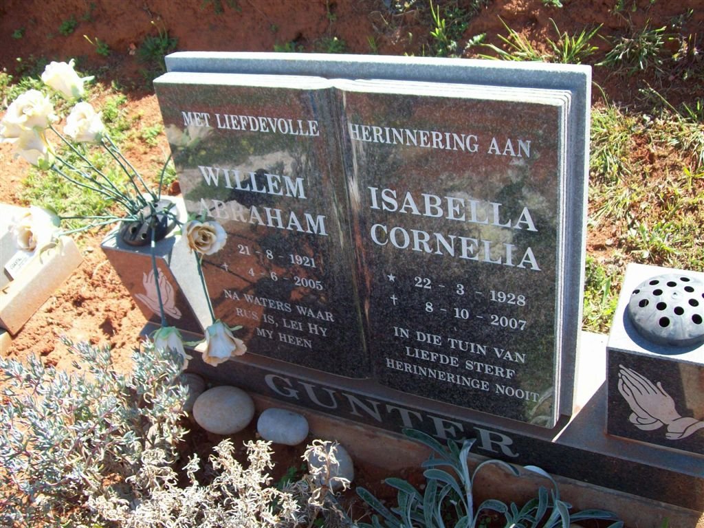GUNTER Willem Abraham 1921-2005 &amp; Isabella Cornelia 1928-2007