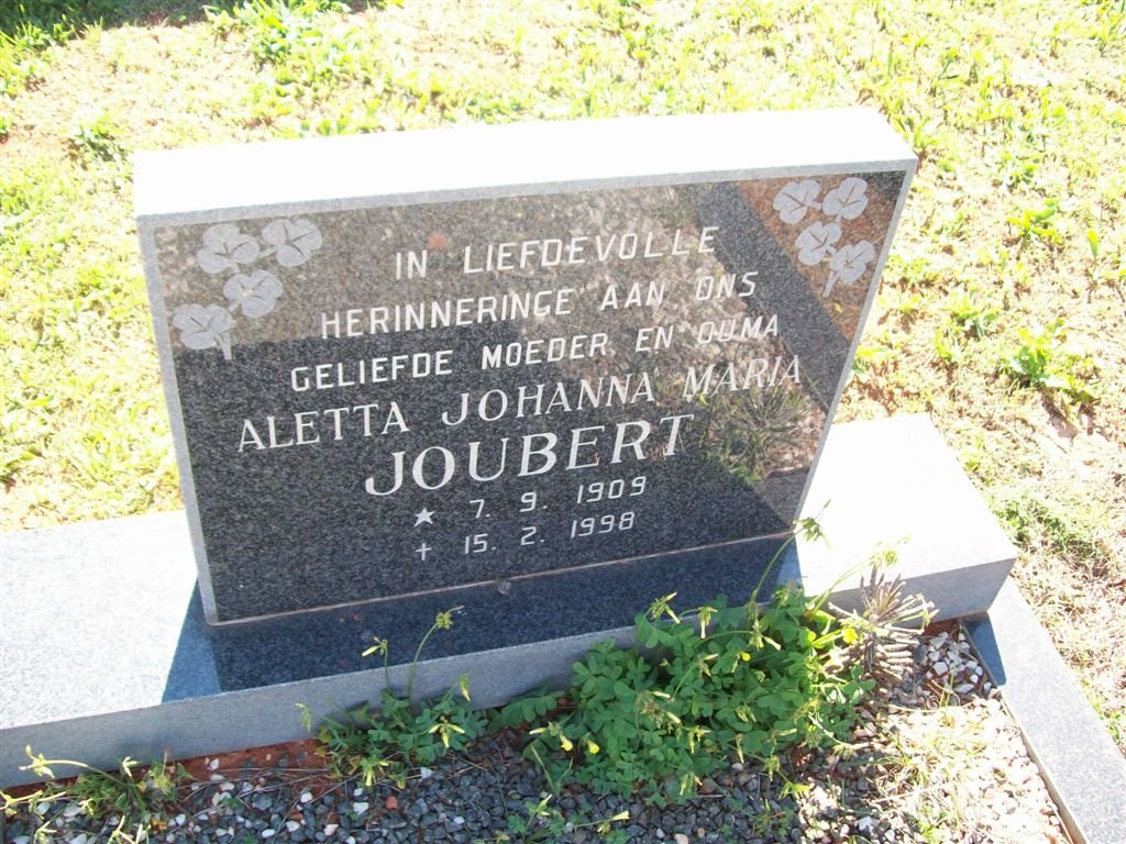 JOUBERT Aletta Johanna Maria 1909-1998
