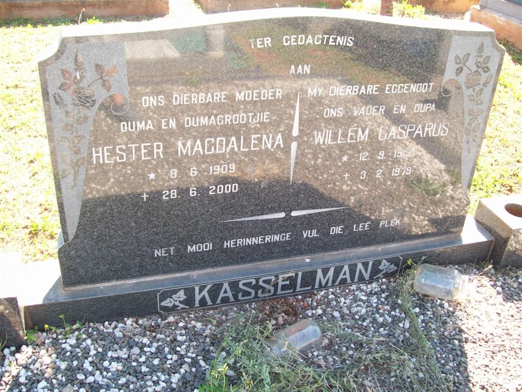 KASSELMAN Willem Casparus 1913-1979 &amp; Hester Magdalena 1909-2000