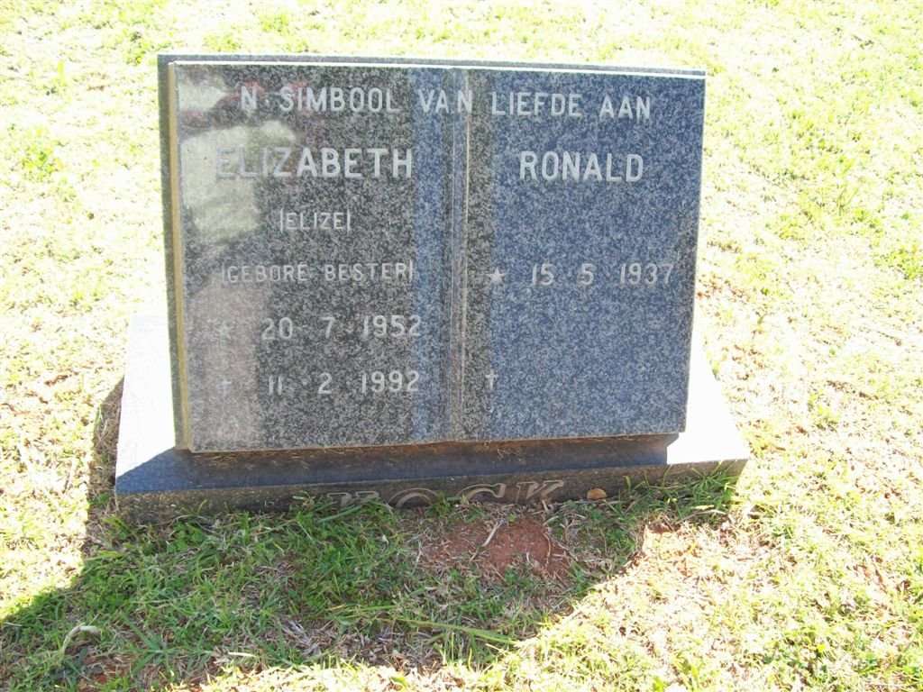 KOCK Ronald 1937- &amp; Elizabeth BESTER 1952-1992