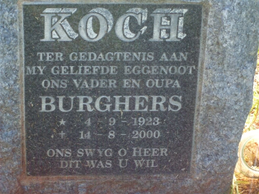 KOCH Burghers 1923-2000