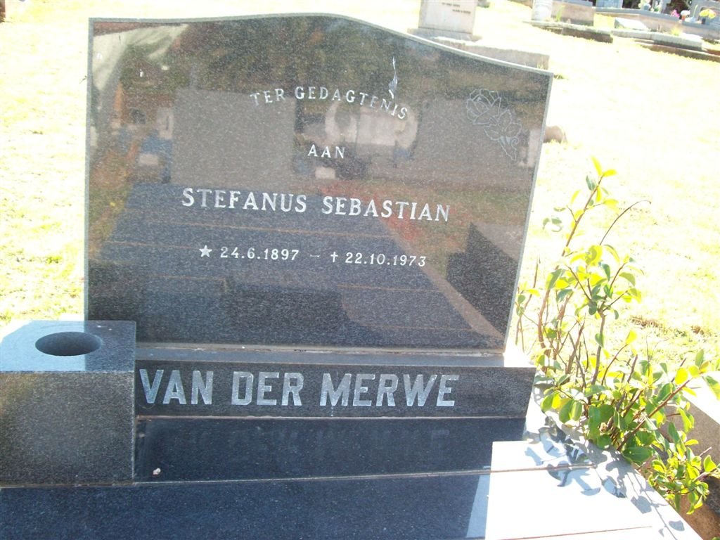 MERWE Stephanus Sebastian, van der 1897-1973