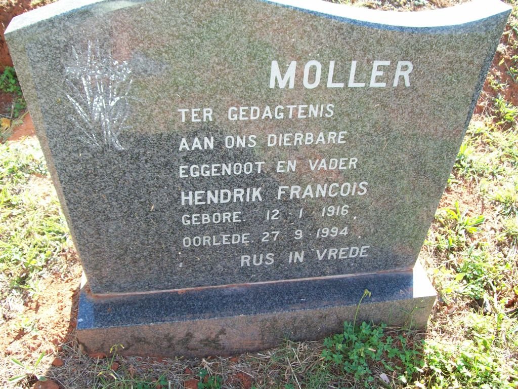 MOLLER Hendrik Francois 1916-1994