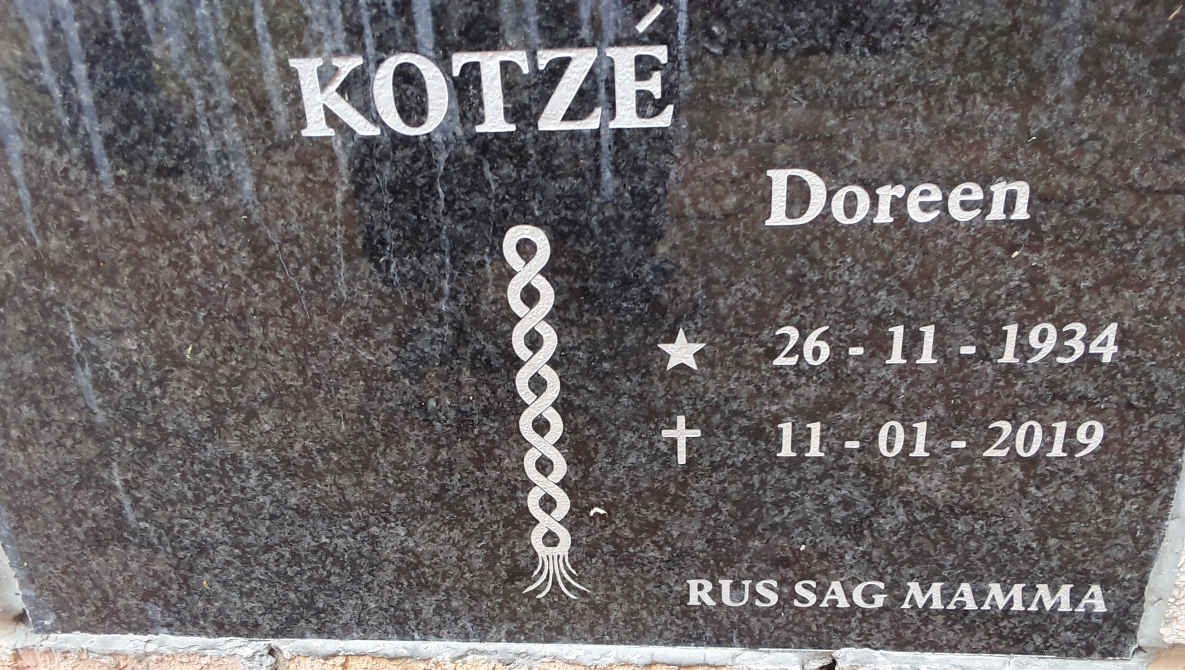 KOTZE Doreen 1934-2019