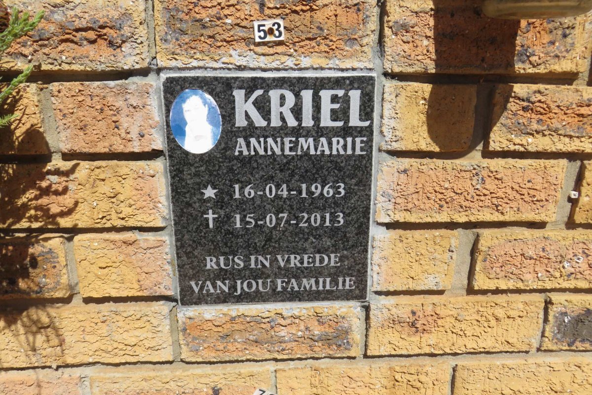 KRIEL Annemarie 1963-2013