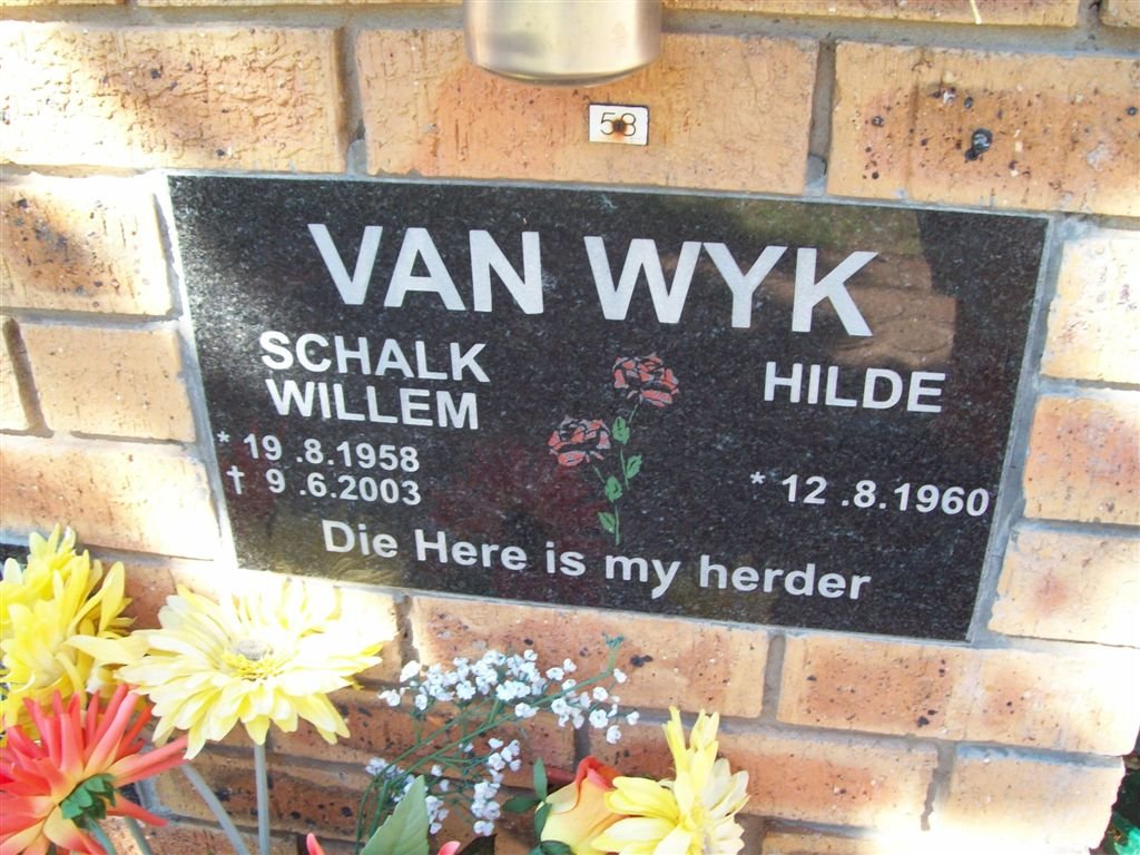 WYK Schalk Willem, van 1958-2003 &amp; Hilde 1960-