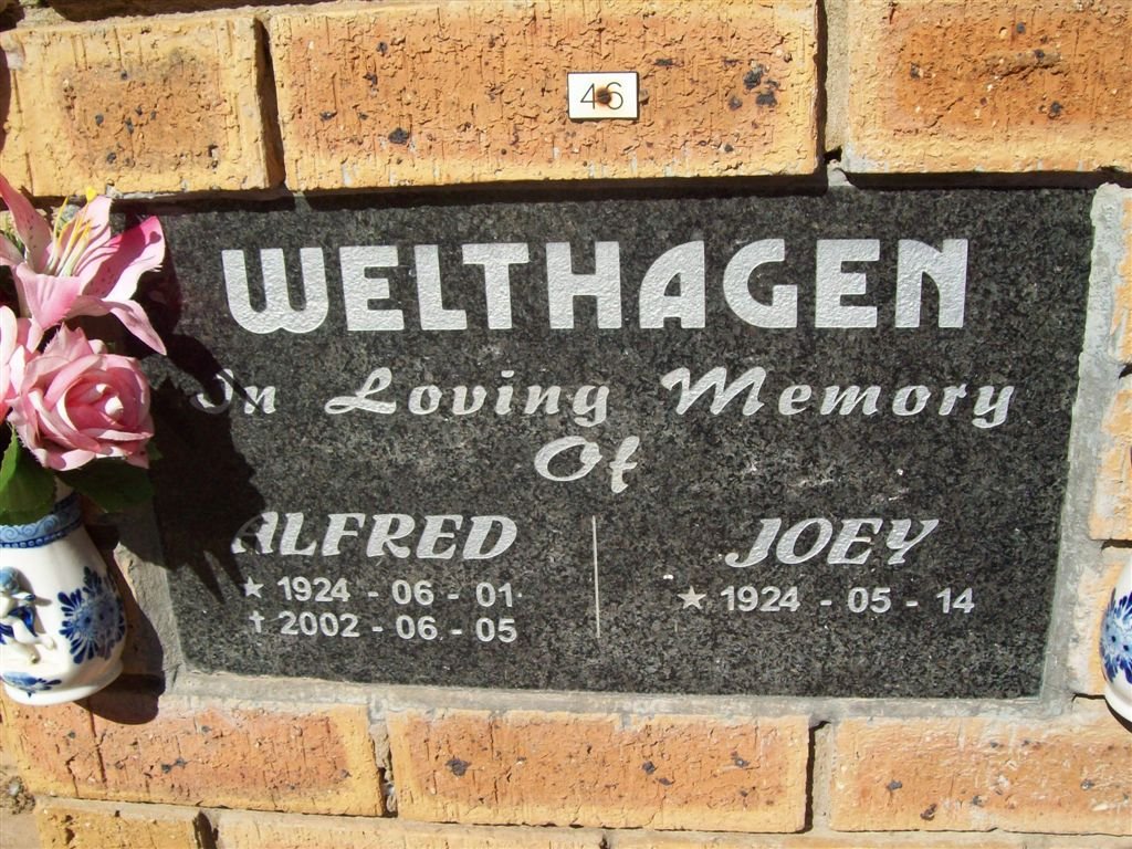 WELTHAGEN Alfred 1924-2004 &amp; Joey 1924-