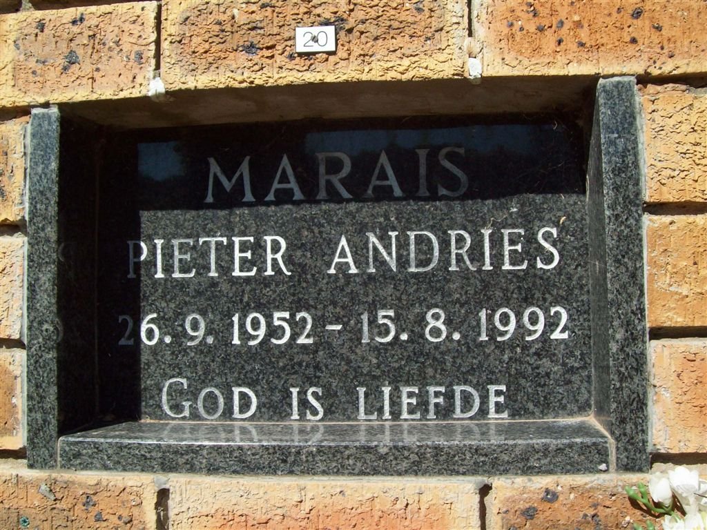 MARAIS Pieter Andries 1952-1992