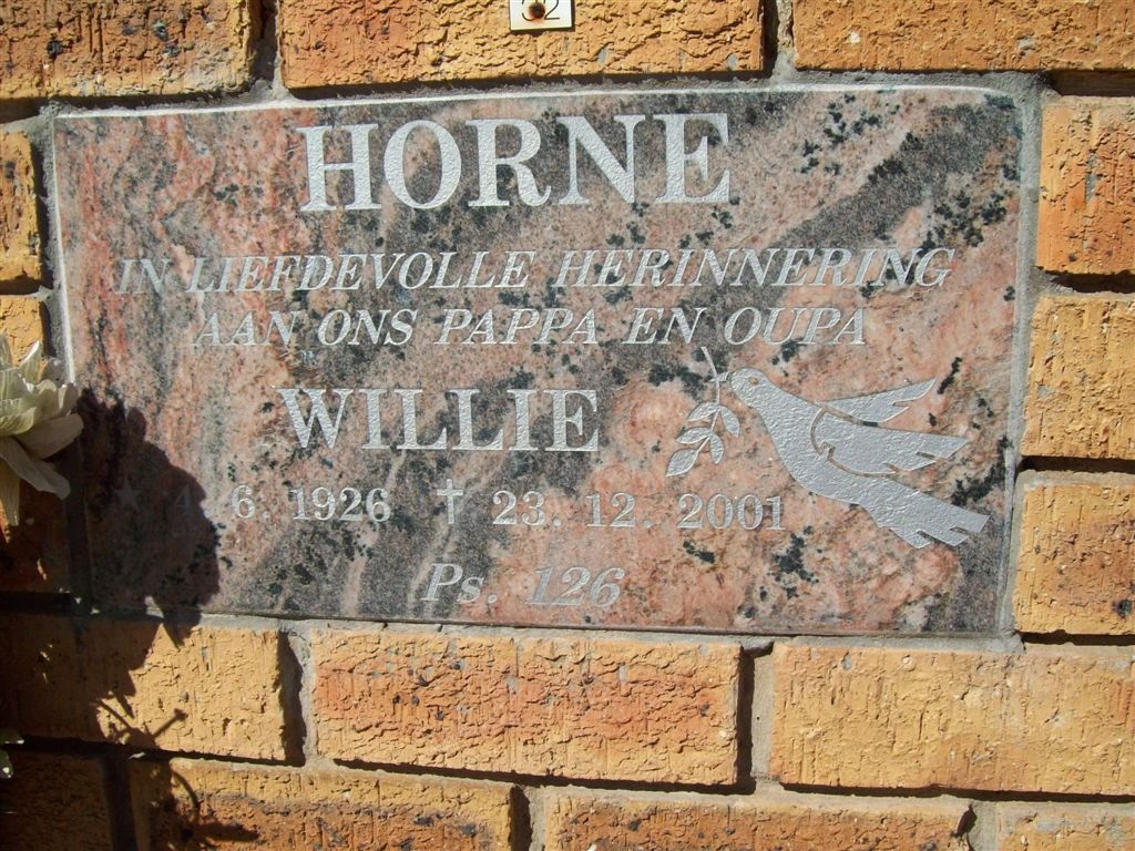 HORNE Willie 1926-2001