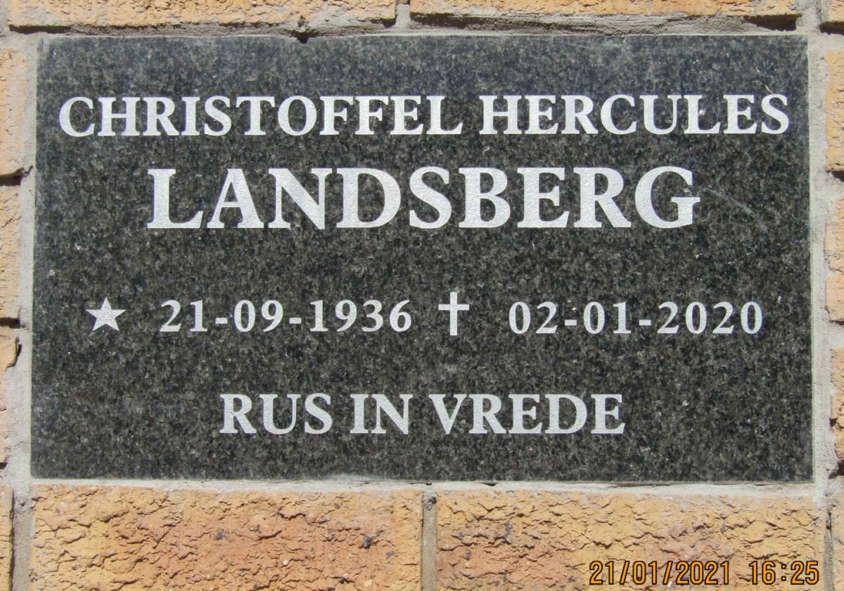 LANDSBERG Christoffel Hercules 1936-2020
