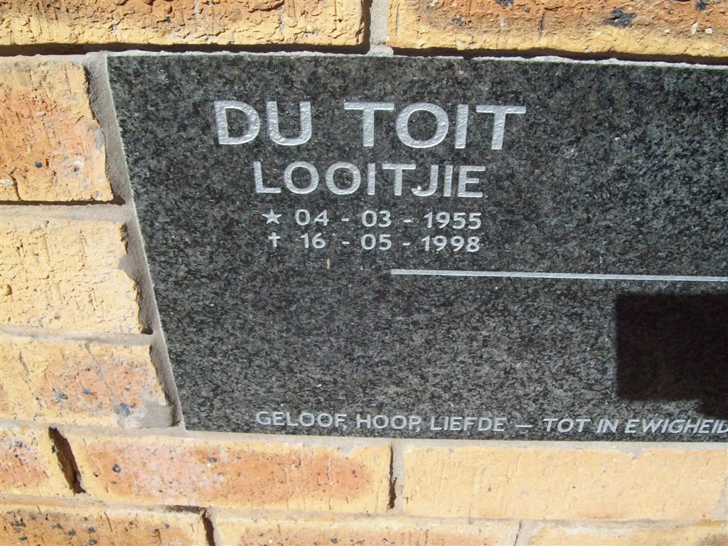TOIT Looitjie, du 1955-1998