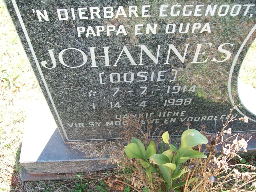 OOSTHUIZEN Johannes 1914-1998
