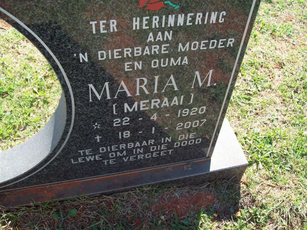 OOSTHUIZEN Maria M. 1920-2007