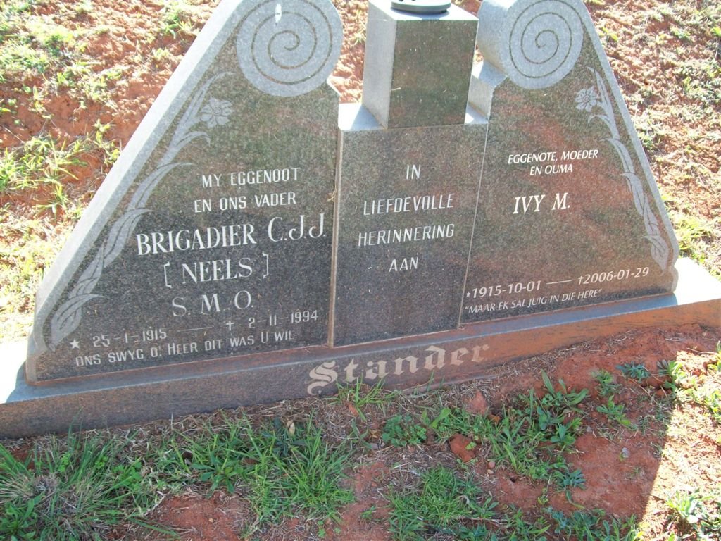STANDER C.J.J. 1915-1994 &amp; Ivy M. 1915-2006