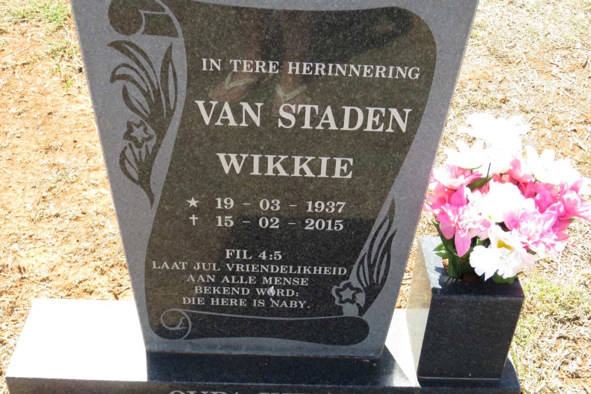 STADEN Wikkie, van 1937-2015
