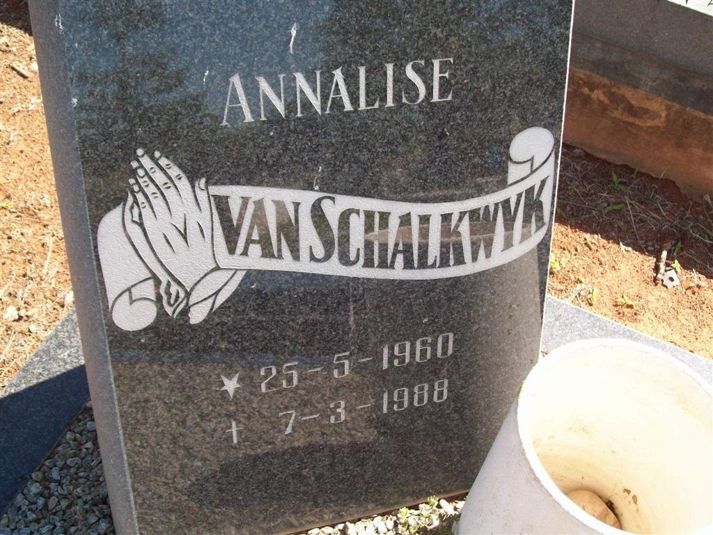 SCHALKWYK Annalise, van 1960-1988