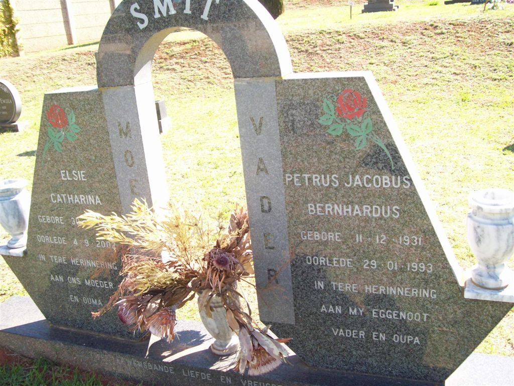 SMIT Petrus Jacobus Bernhardus 1931-1993 &amp; Elsie Catharina 1937-2002