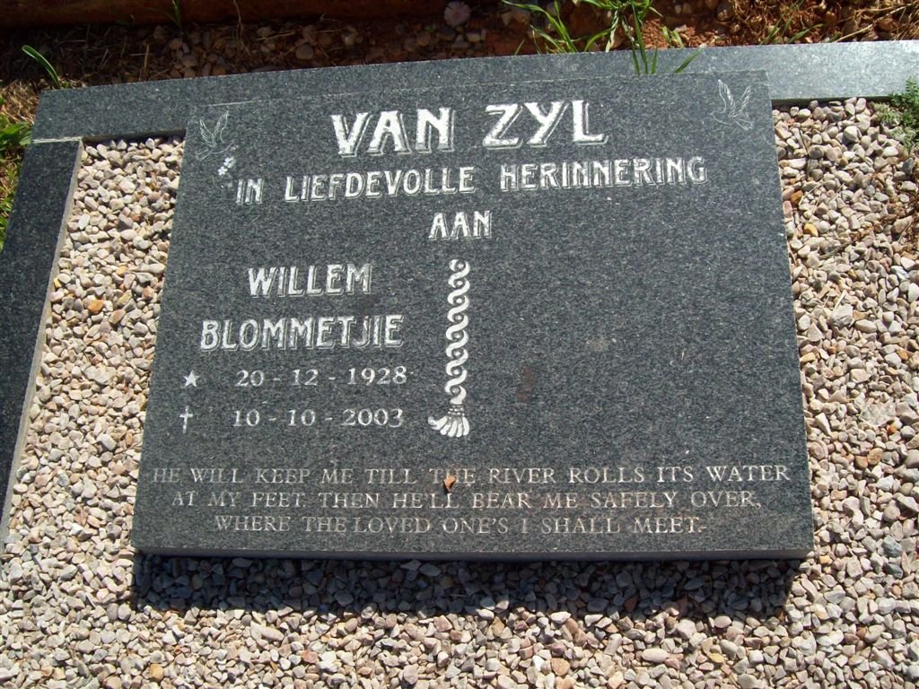 ZYL Willem Blommetjie, van 1928-2003