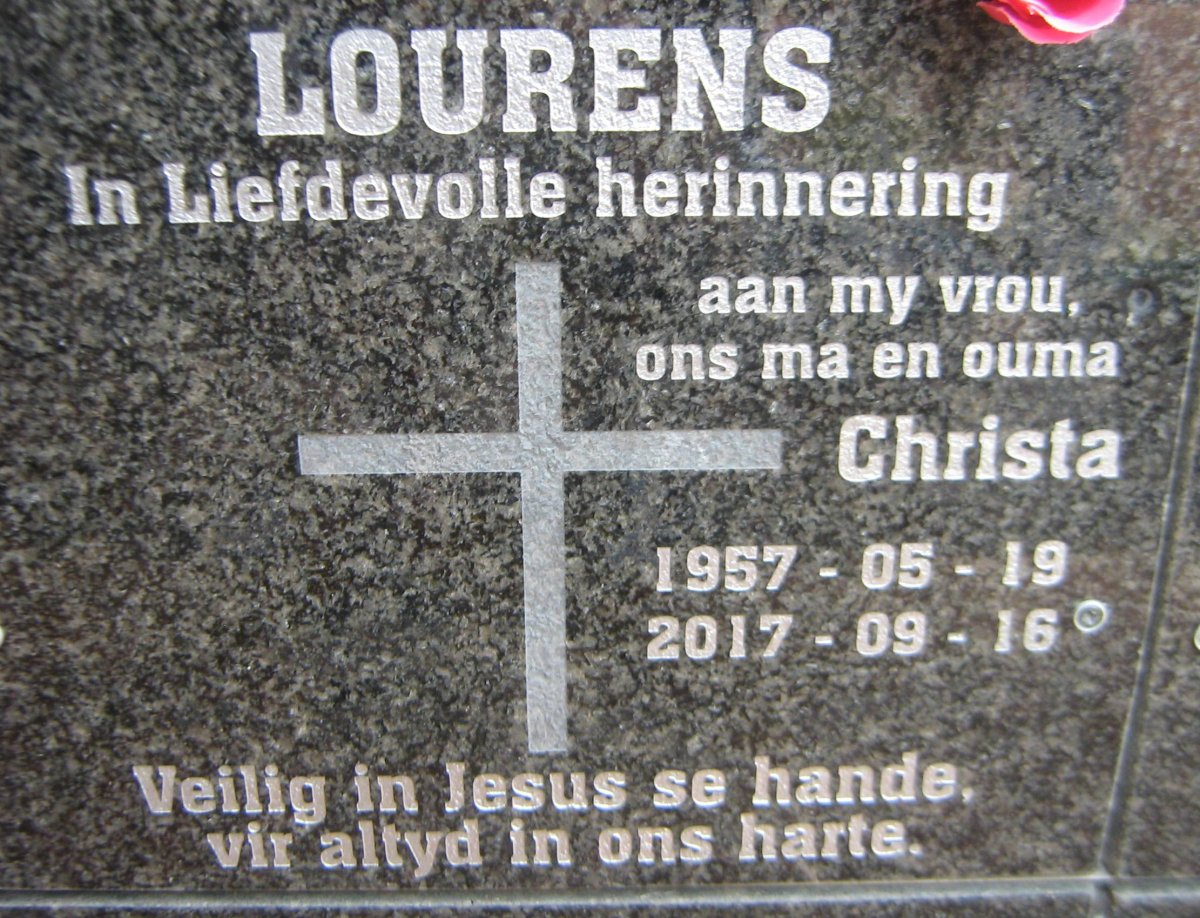 LOURENS Christa 1957-2017