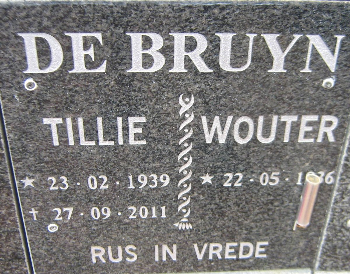 BRUYN Wouter, de 1936- &amp; Tillie 1939-2011