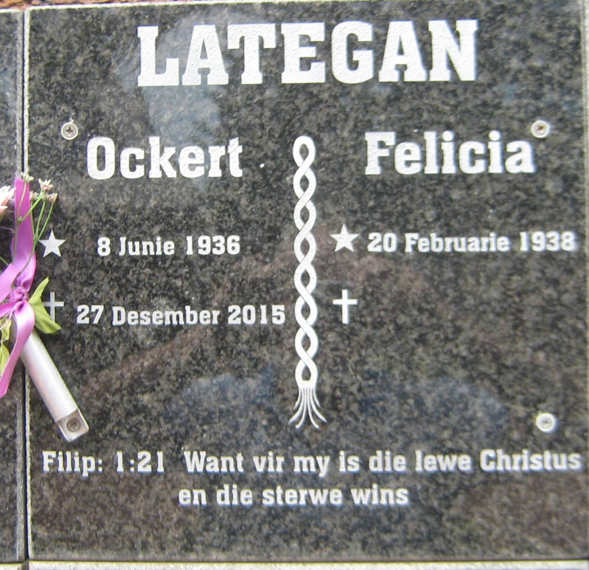 LATEGAN Ockert 1936-2015 &amp; Felicia 1938-