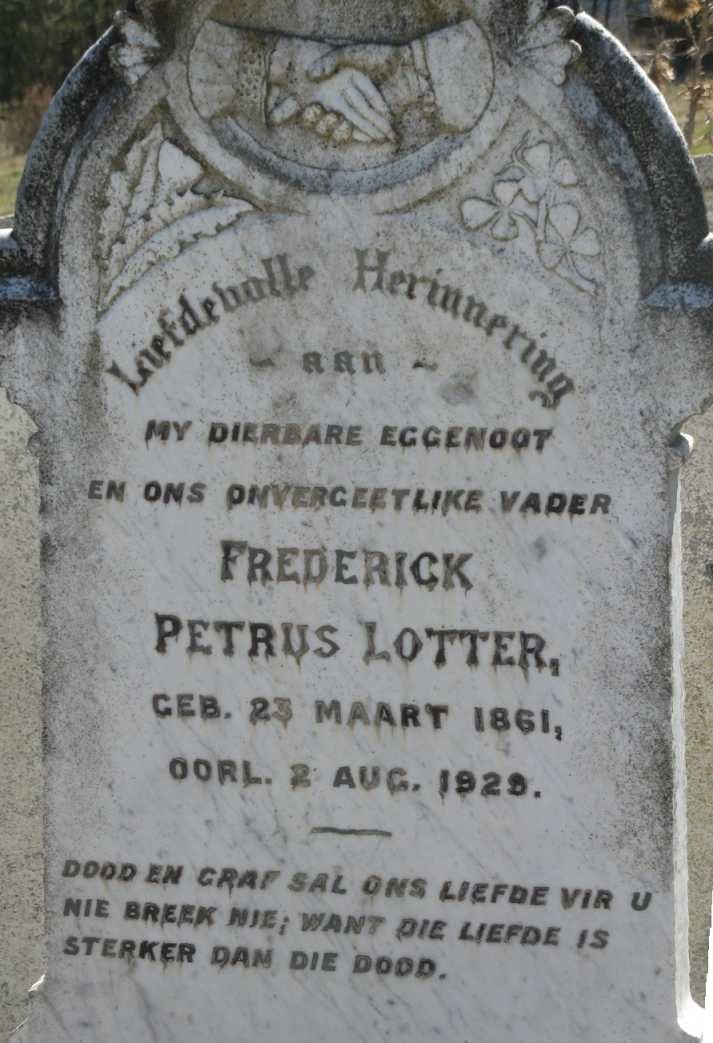 LOTTER Frederick Petrus 1861-192?