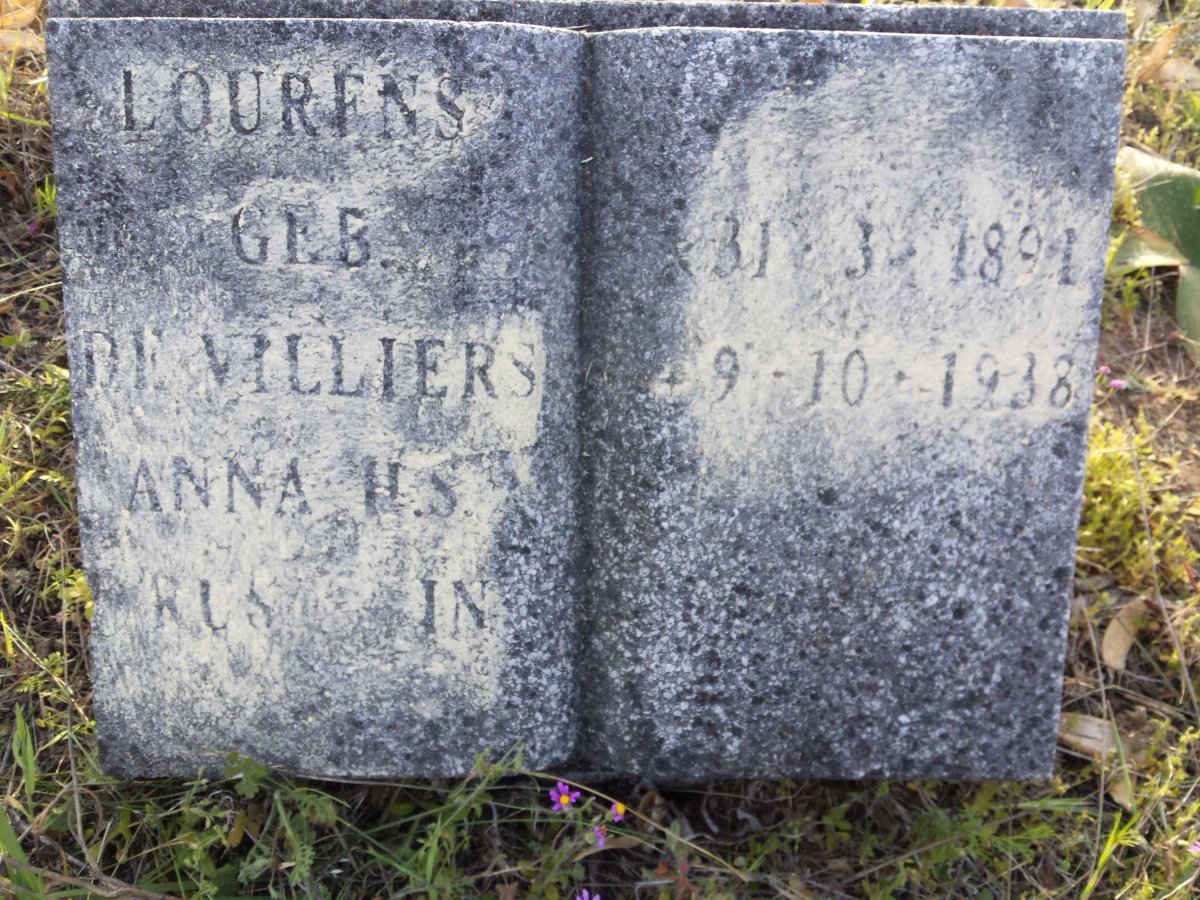 LOURENS Anna H.S. nee DE VILLIERS 1891-1938