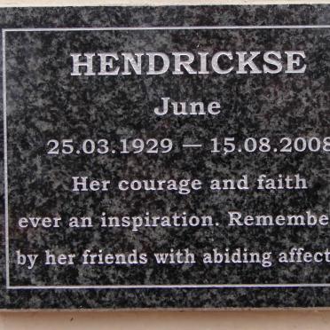 HENDRICKSE June 1929-2008