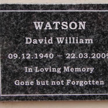 WATSON David William 1940-2009