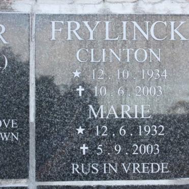 FRYLINCK Clinton 1934-2003 &amp; Marie 1932-2003