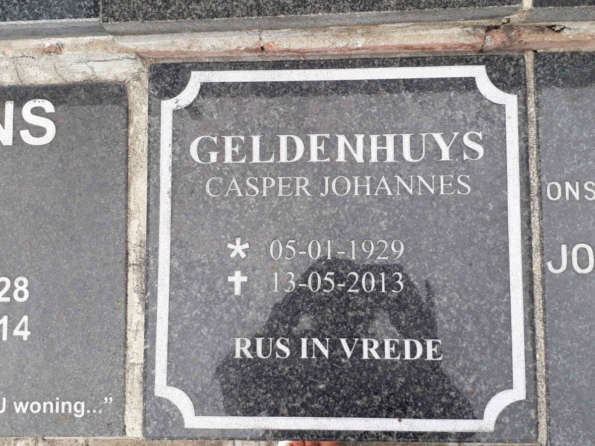 GELDENHUYS Casper Johannes 1929-2013