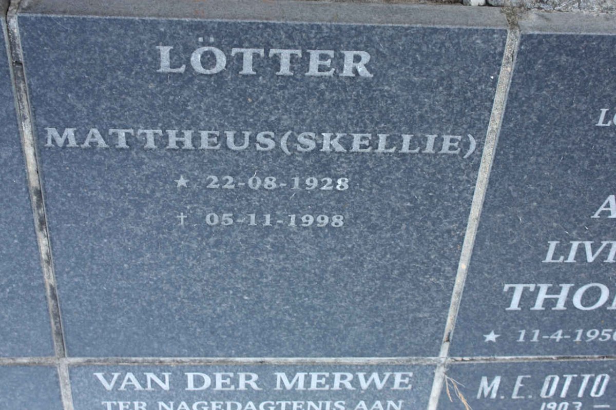 LOTTER Mattheus 1928-1998