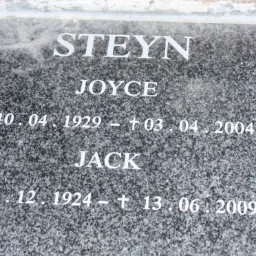 STEYN Jack 1924-2009 &amp; Joyce 1929-2004