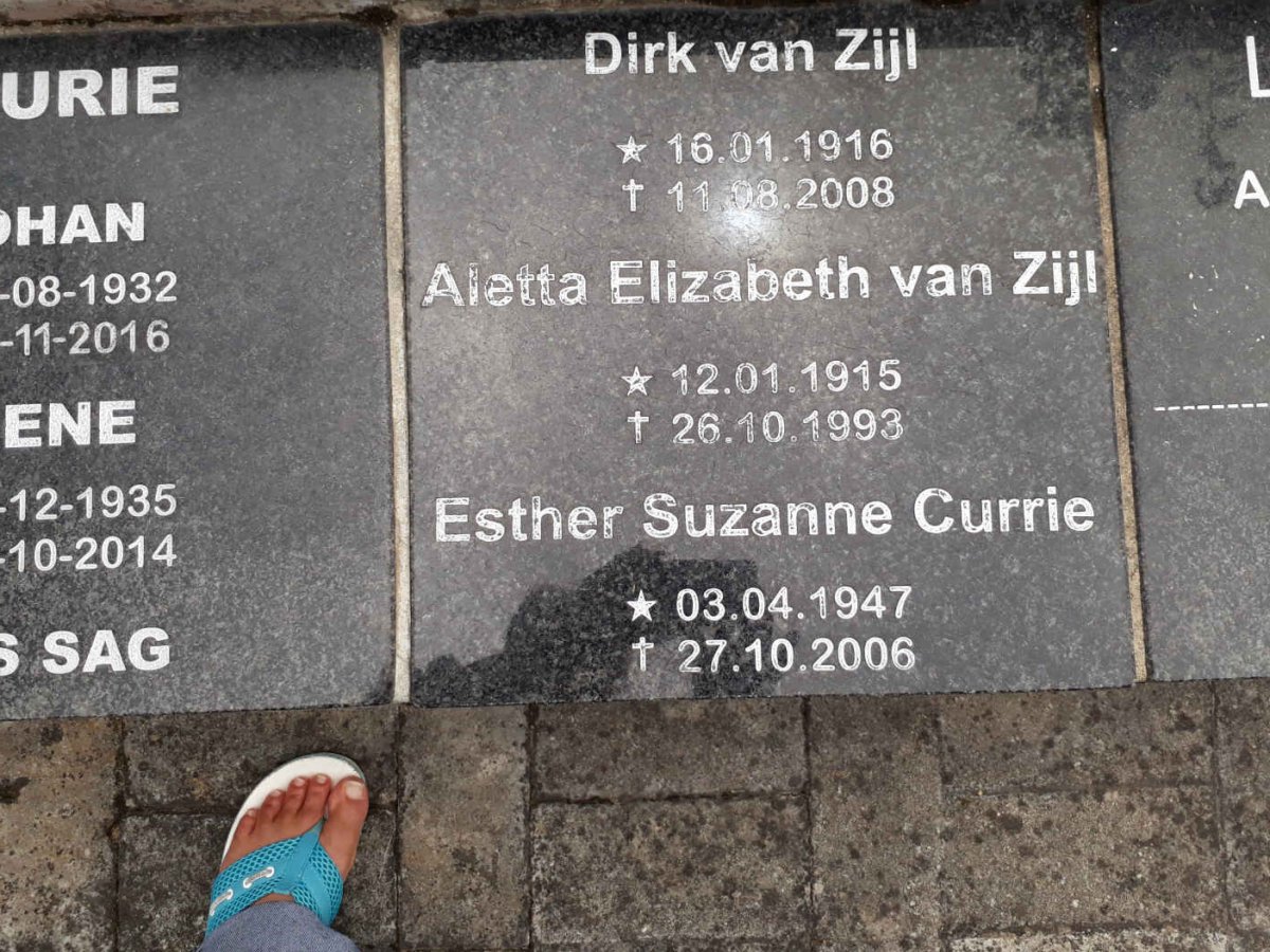ZIJL Dirk, van 1916-2008 &amp; Aletta Elizabeth 1915-1993 :: CURRIE Esther Suzanne 1947-2006