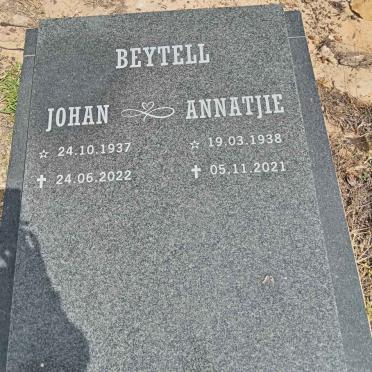 BEYTELL Johan 1937-2022 & Annatjie 1938-2021 
