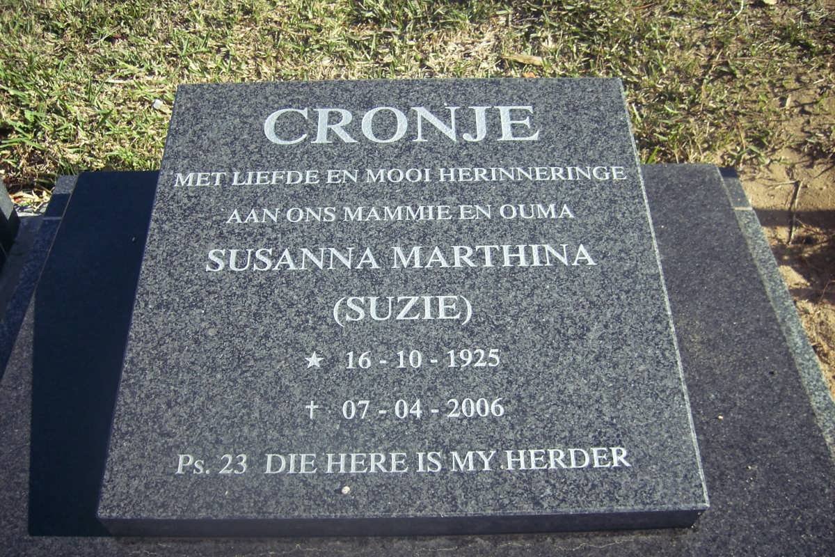 CRONJE Susanna Marthina 1925-2006