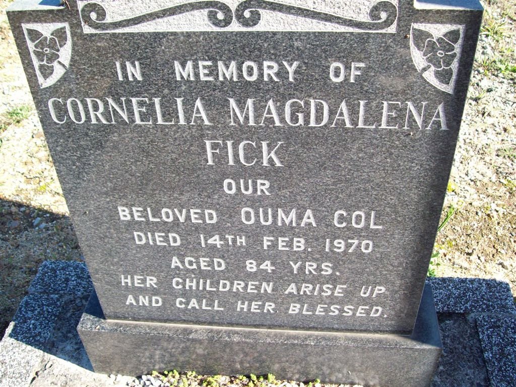 FICK Cornelia Magdalena -1970