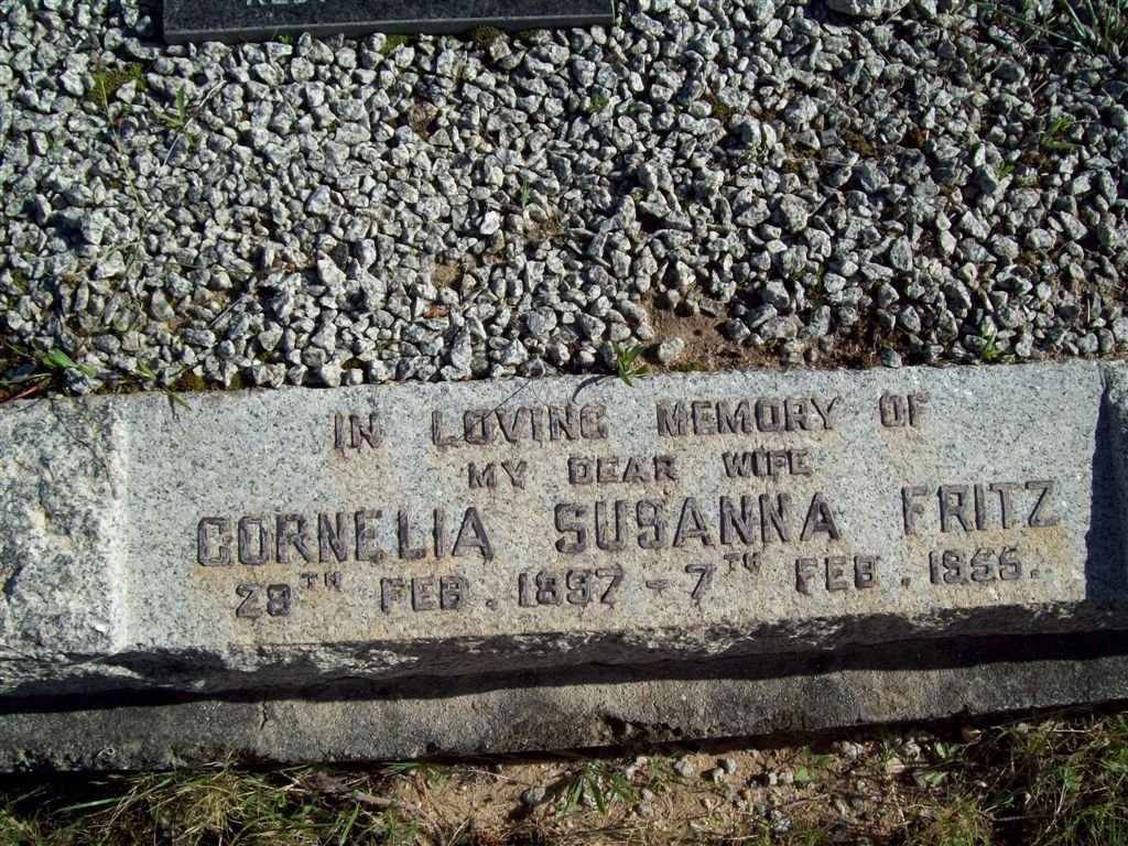 FRITZ Cornelia Susanna 1897-1955