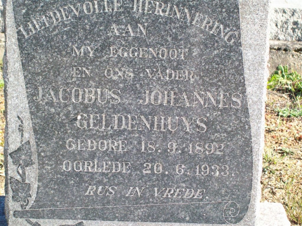GELDENHUYS Jacobus Johannes 1892-1933