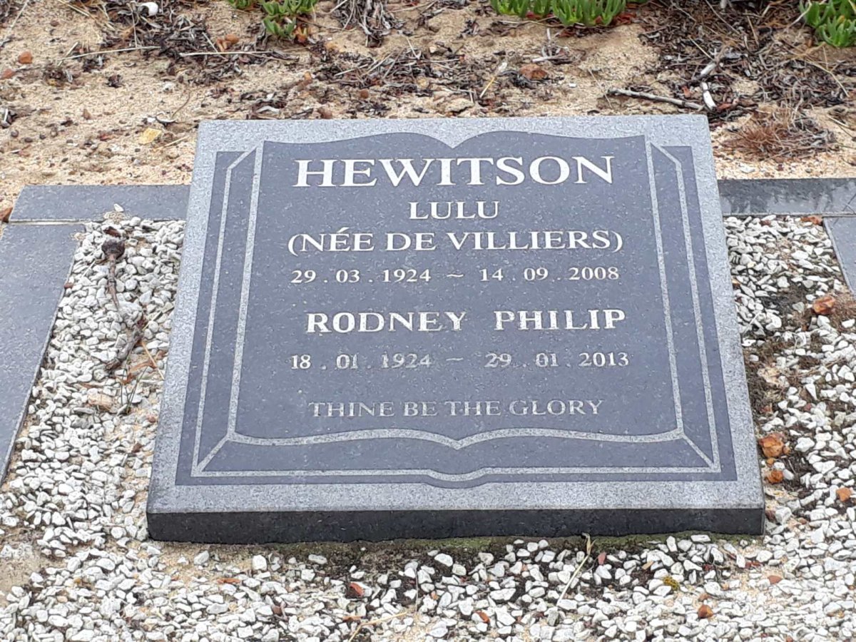 HEWITSON Rodney Philip 1924-2013 &amp; Lulu DE VILLIERS 1924-2008