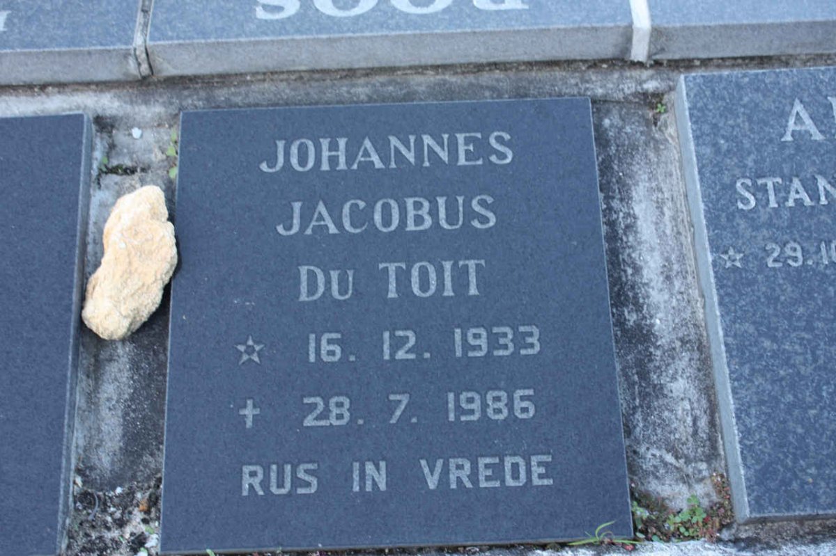 TOIT Johannes Jacobus, du 1933-1986
