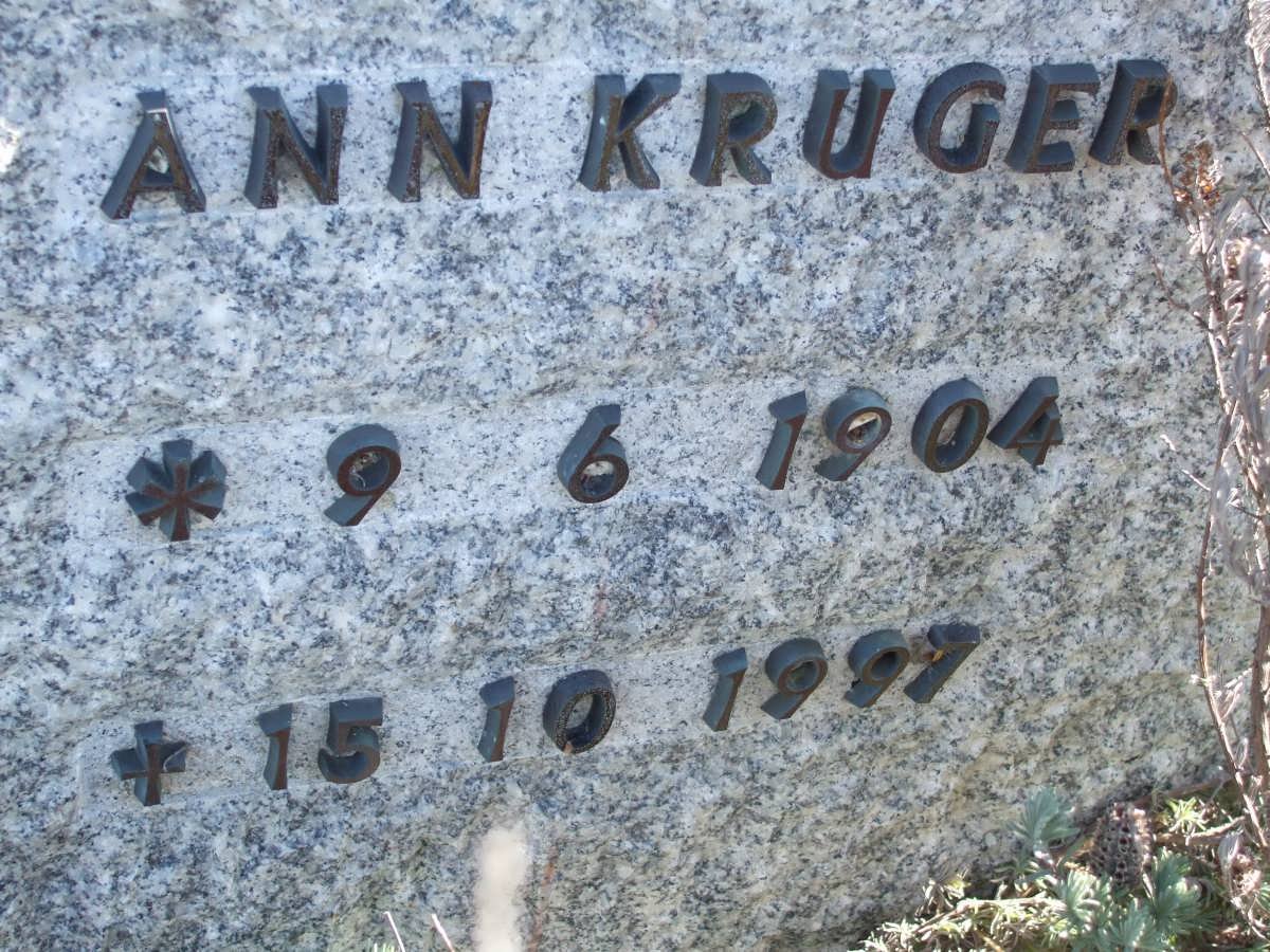 KRUGER Ann 1904-1997